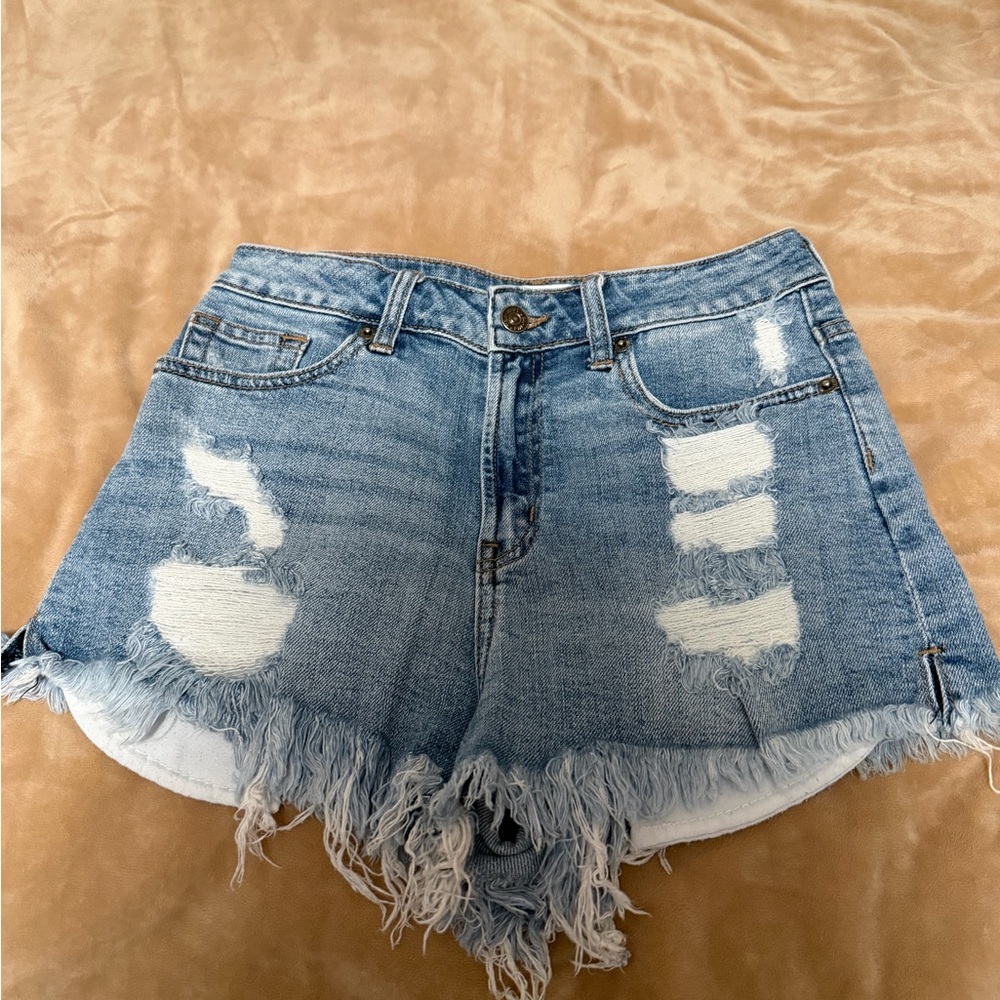 Just USA Blue Distressed Jean Shorts XS